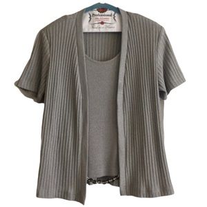 K PETITE Grey blouse/cardigan